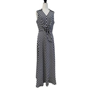Joseph Ribkoff Monochrome Striped Maxi Dress